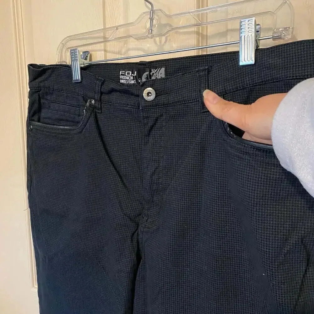 FDJ French Dressing Jeans Pants Gray Plaid Women Size 14P Pockets - Picture 5 of 6